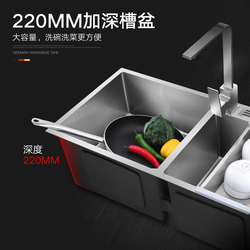 304不锈钢洗菜盆双槽 厨房手工水槽洗碗槽家用台下洗碗池洗菜池