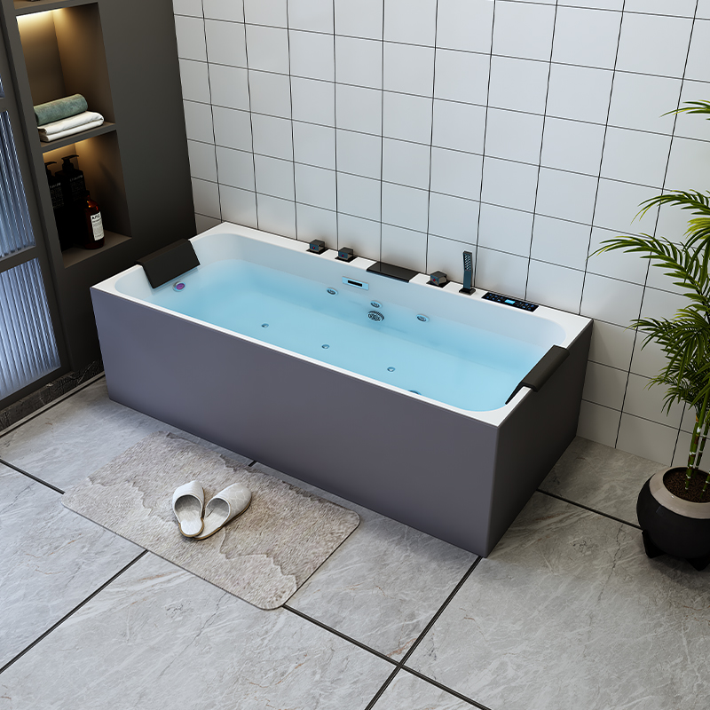 家用小户型智能恒温冲浪加热按摩浴缸亚克力无缝薄边彩色定制浴缸