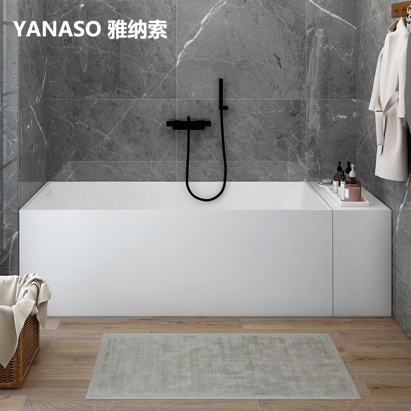 雅纳索人造石浴i缸家用独立一体式小浴缸长方形小户型网红双人浴