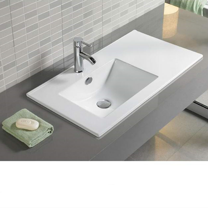 新品陶瓷薄边盆台上柜盆洗手洗脸面盆一体单池 80 90 1米 1.2米左