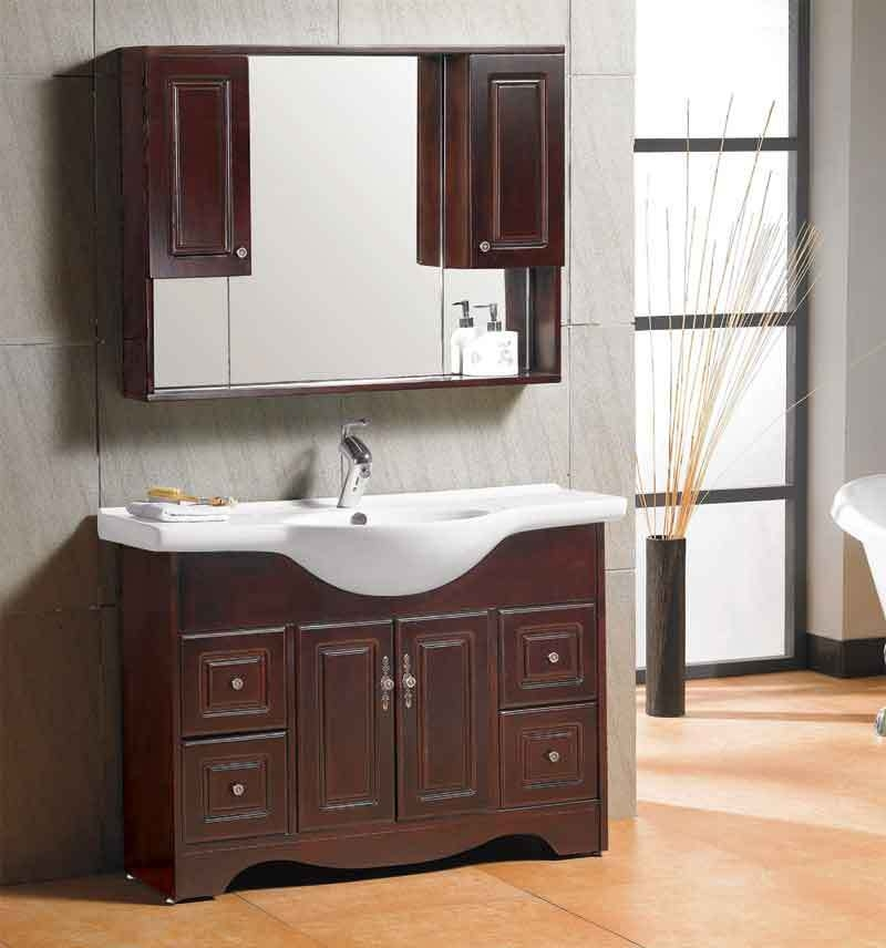 欧式美式橡木浴室柜实木卫浴柜洗脸盆柜 洗手盆柜组合TX088