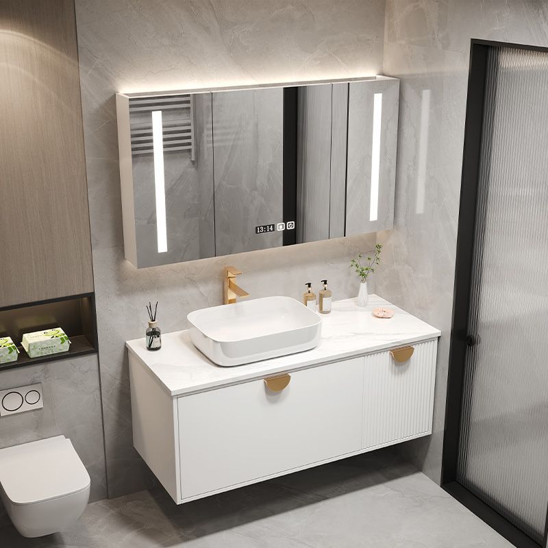 浴室柜组合现代简约岩板一体台上盆智能卫生间洗漱台洗脸洗手盆柜