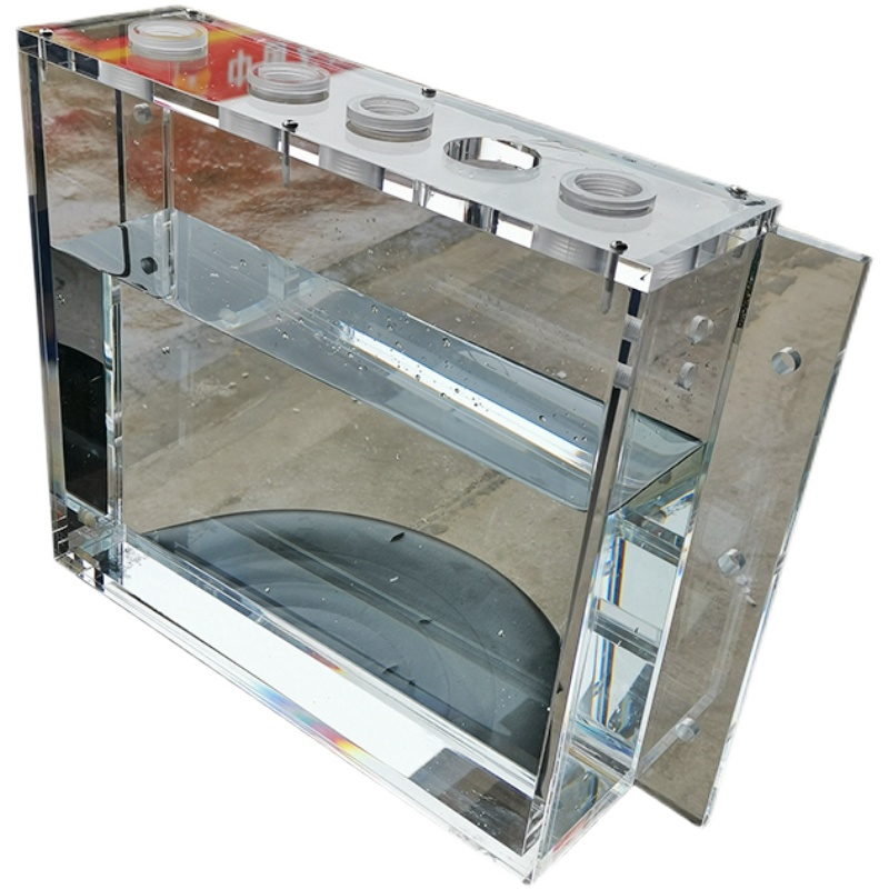 透明亚克力水箱定制方盒水槽有机玻璃流通池PH水质检测实验反应器