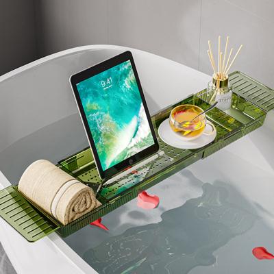 升级款浴室置物架可伸缩多功能沐浴泡澡支架防滑浴缸手机平板支架