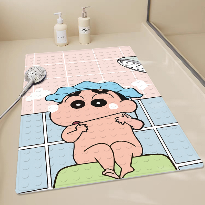 蜡笔小新浴室防滑垫卫浴家用淋浴吸盘脚垫儿童洗澡防摔地垫浴缸垫