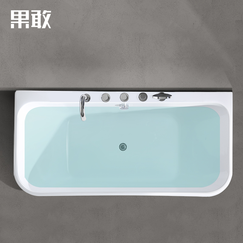果敢日式家用亚克力浴盆冲浪按摩恒温无缝单双人1.2-1.8米浴缸