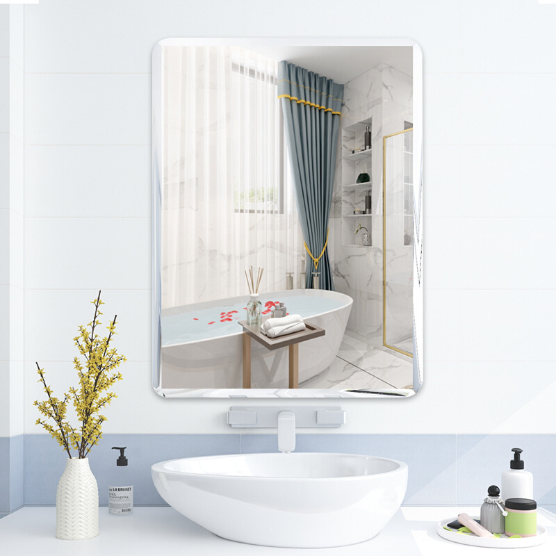 简约圆形卫生间镜子壁挂式浴室镜椭圆洗手间贴墙化妆镜挂墙卫浴镜