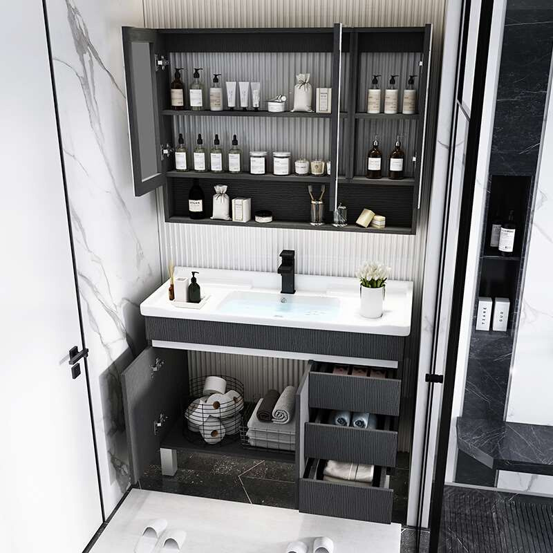 北欧实木浴室柜组合落地式小户型卫生间洗漱台洗手洗脸面盆卫浴柜
