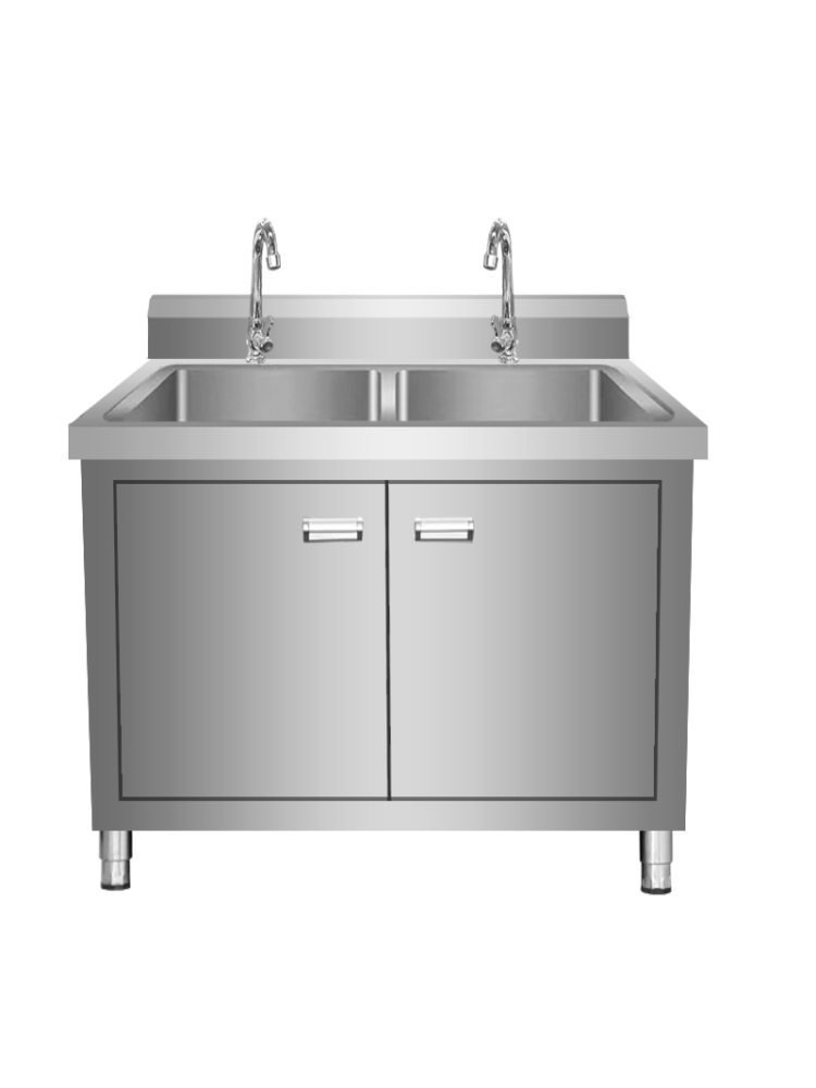 厂家直销橱柜不锈钢水池柜洗碗池带操作台落地一体洗菜盆水槽柜