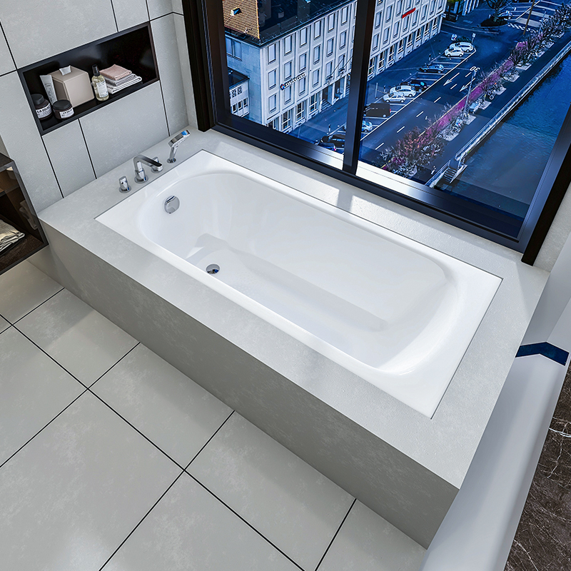 卡德维浴缸德国原装钢瓷釉嵌入式成人家用浴缸Saniform Plus系列