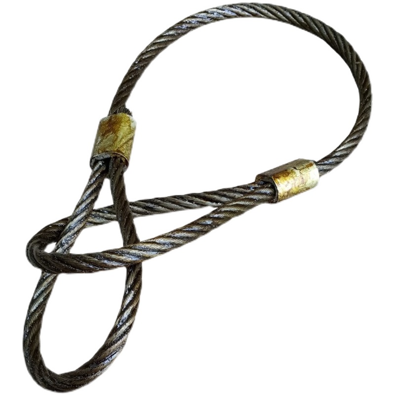 吊装索具压扣起重钢丝绳套搬运固定拉绳钢丝塔吊车吊具车辆拖拽绳