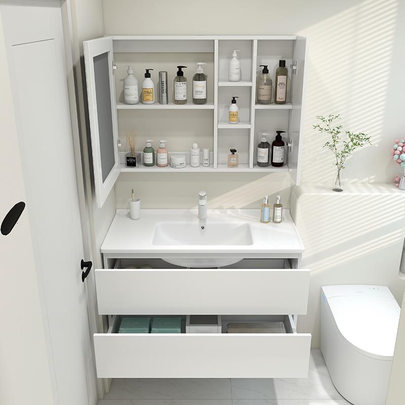 橡木陶瓷一体盆浴室柜组合卫生间洗漱台洗手盆洗脸盆柜组合卫浴柜