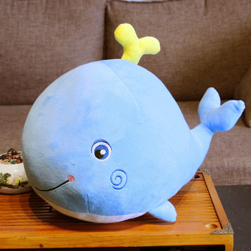 可爱鲸鱼玩偶蓝色毛绒玩具公仔小鲸鱼睡觉抱枕安抚娃娃蓝鲸布偶