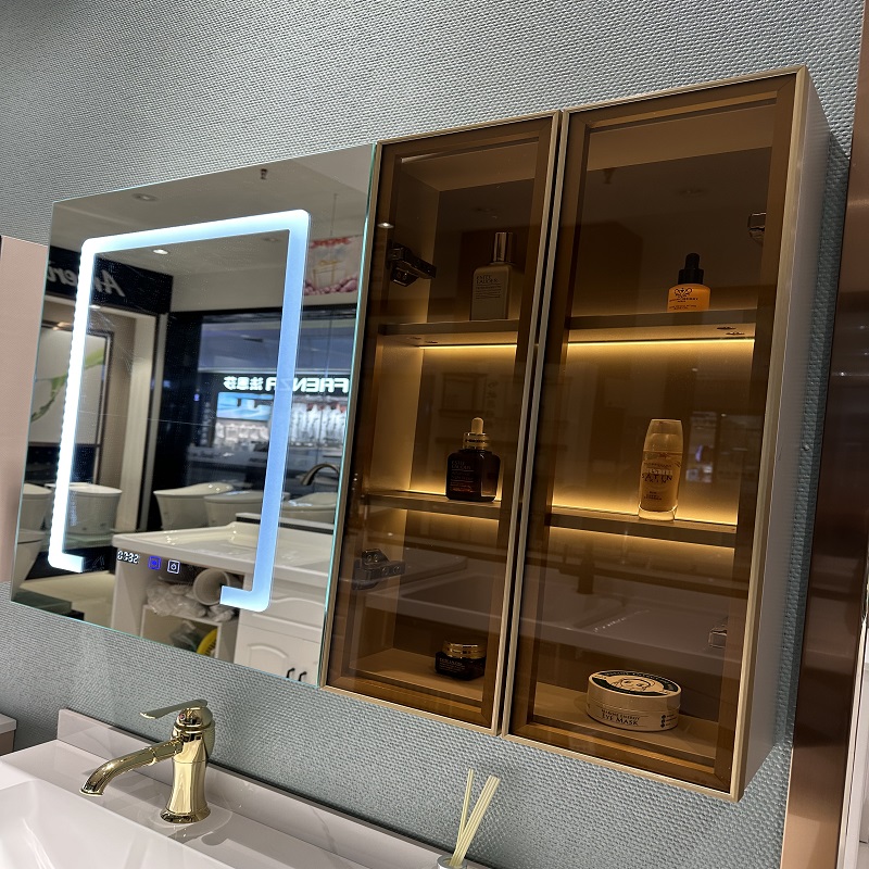 新款浴室柜无缝拼接陶瓷盆轻奢风格1880智能镜柜除雾带灯可定制