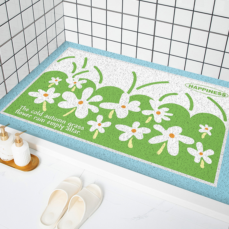 卫生间浴室防滑垫洗澡隔水脚垫卫浴镂空地垫丝圈地毯淋浴房防摔垫