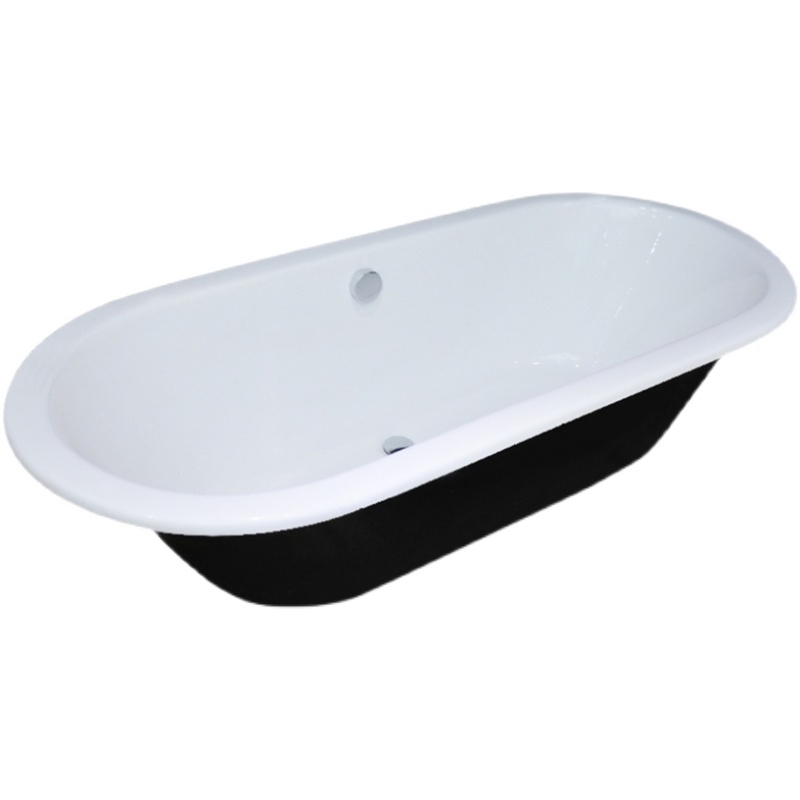 贝西嵌入式暗装铸铁搪瓷浴缸白色成人家用椭圆形1.8M大浴盆防滑底