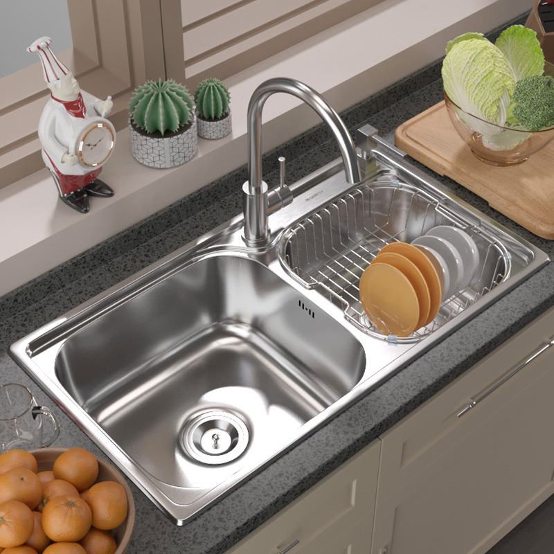 迈锐博不锈钢水槽双槽洗碗池洗菜盆手工厨房家用水池套餐M4007