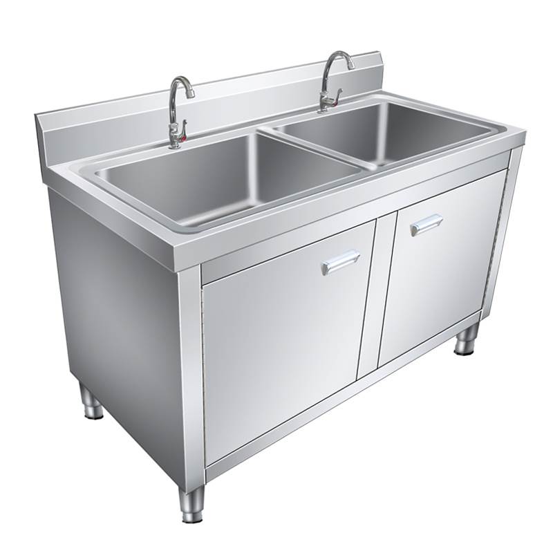 洗菜盆消毒池饭店洗碗池家用不锈钢水槽水池柜商用单双池厨房柜式