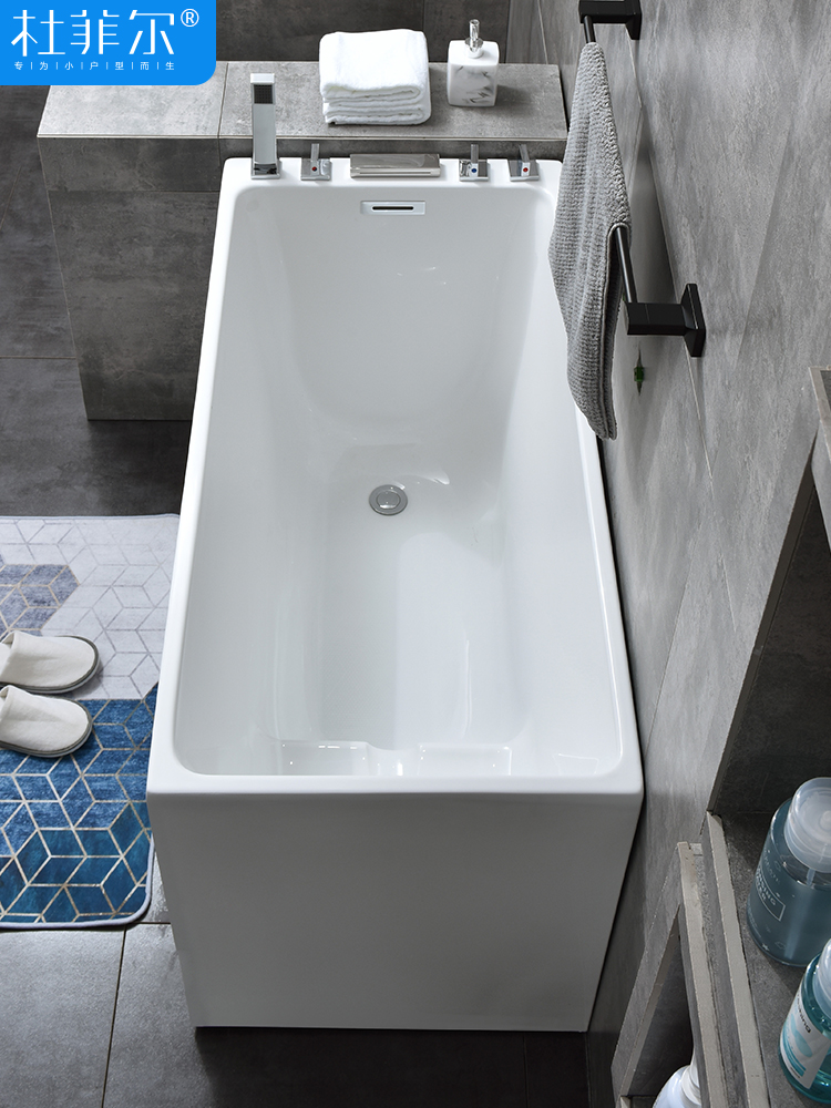 杜菲尔加深浴缸日式小户型亚克力独立式家用小型可移动浴盆迷你坐