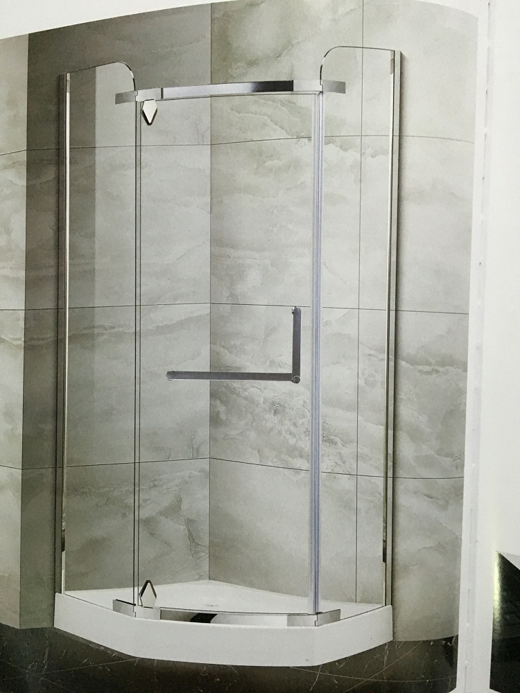 304不锈钢淋浴房钻石形一字形L型转轴开门隔断整体洗澡间定做