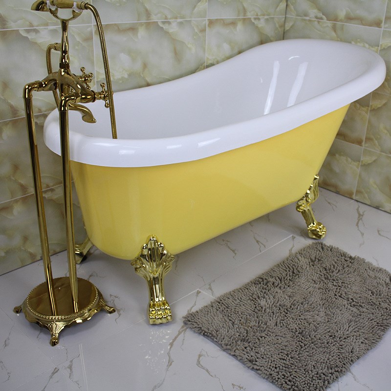 急速发货欧式贵妃浴缸 家用普通成人浴缸 彩色独立式亚克力浴盆1.