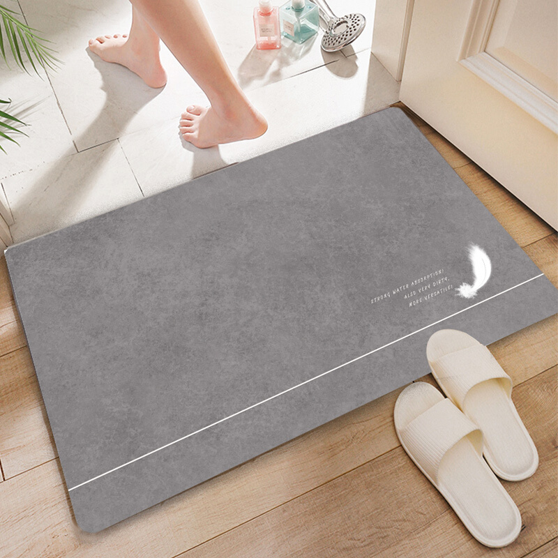 仿硅藻泥硅藻土软橡胶吸水垫卫生间地垫防滑浴室脚垫卫浴厕所地毯