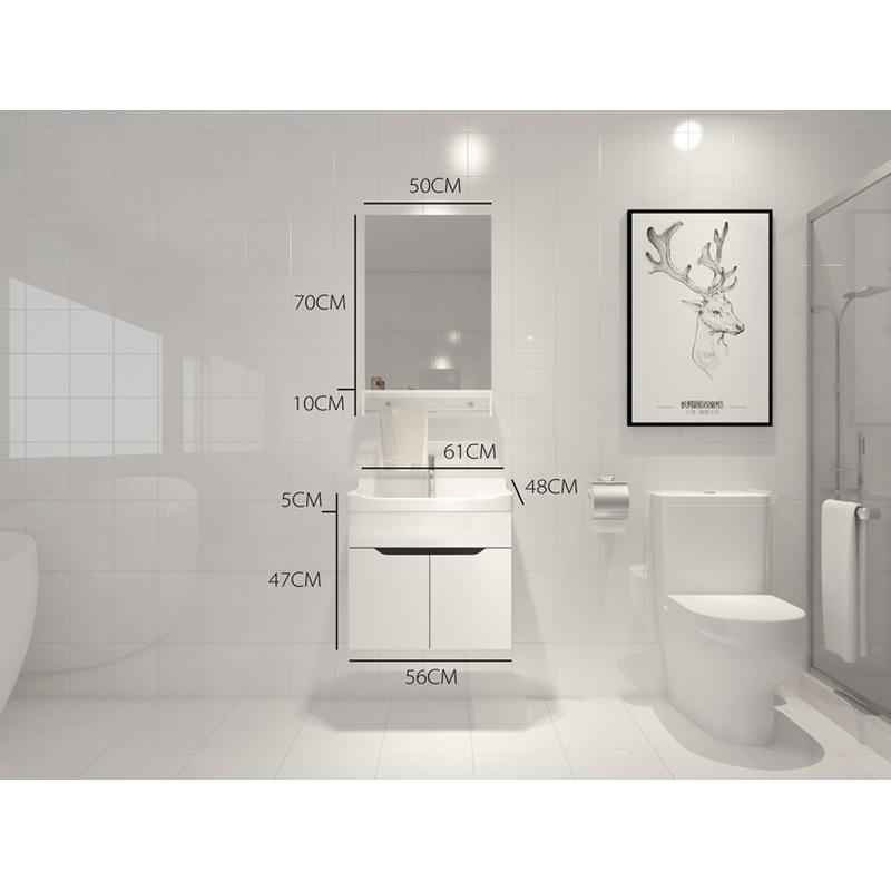 简约北欧风现代pvc浴室柜组合卫生间洗面盆柜镜柜洗漱台洗手盆