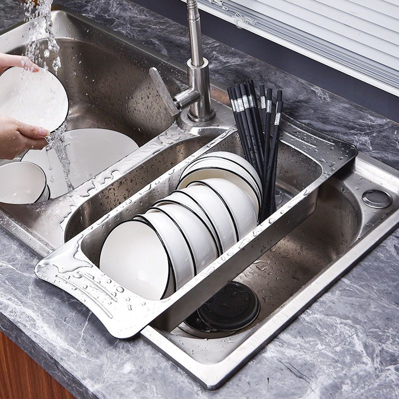 厨房置物架碗筷碟收纳架放碗筷盘碟多功能沥水篮不锈钢水槽沥水架