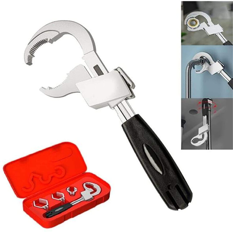 。多用途水槽扳手卫浴扳手圆弧带齿扳手活动板子水暖安装水槽工具