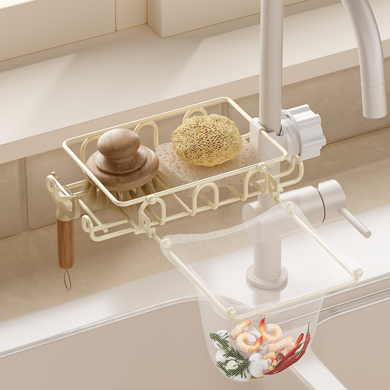 摩登主妇水龙头置物架厨房家用水槽洗碗槽沥水架海绵抹布收纳架子