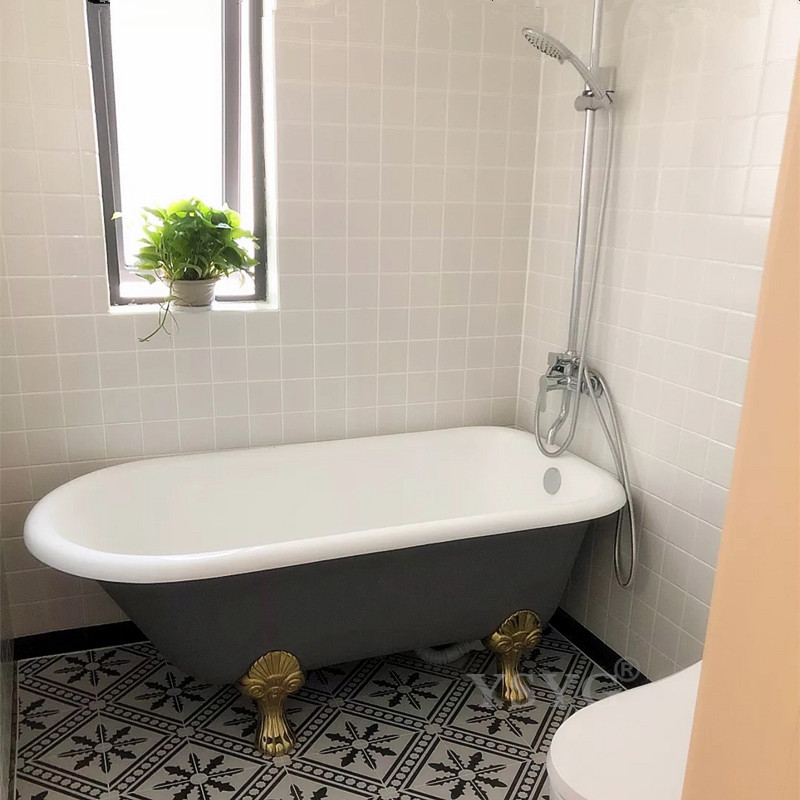 简派卫浴独立式铸铁搪瓷浴缸成人复古1.2-1.7米英式新猫脚SPA浴盆