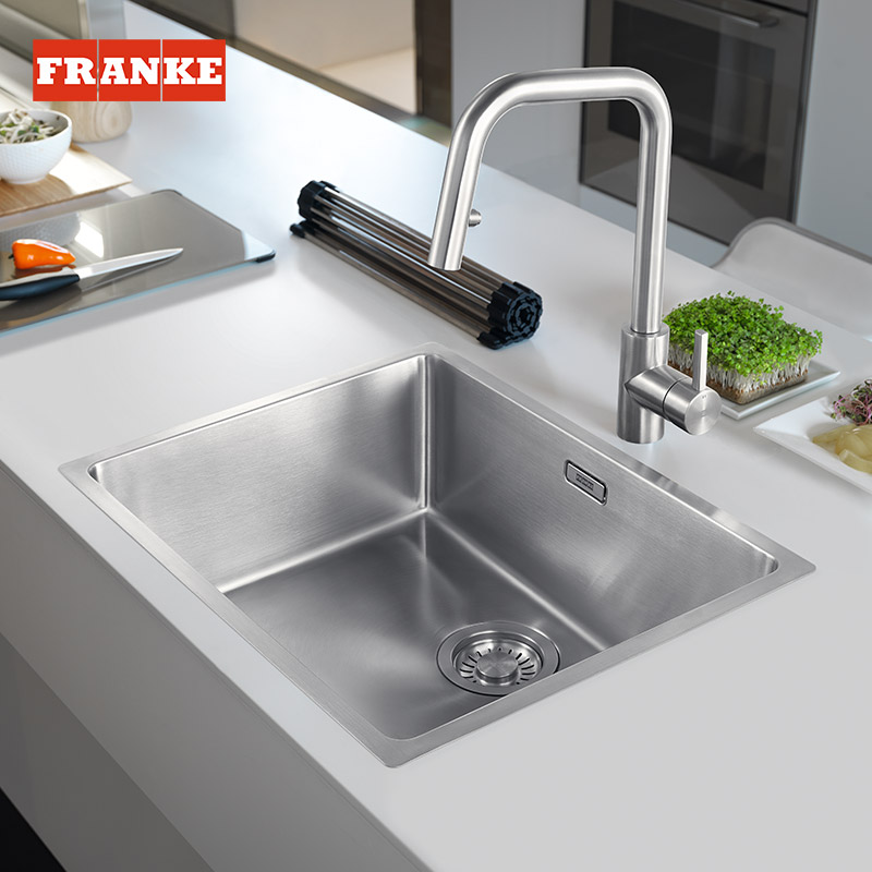 弗兰卡水槽单槽不锈钢厨房洗菜盆仿手工洗碗槽加厚家用大水池套餐