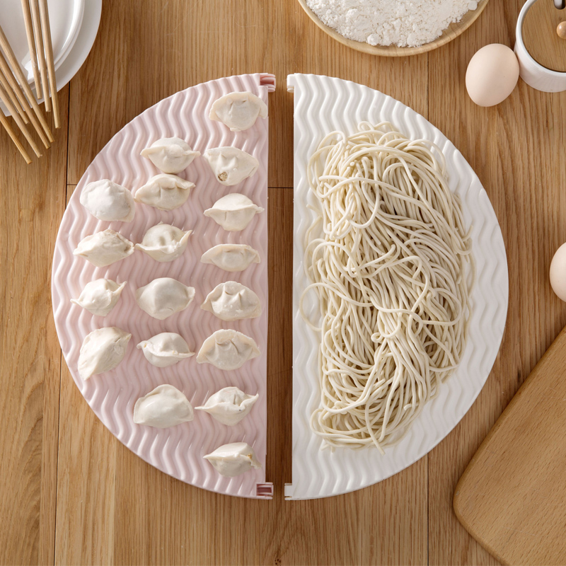 居家家 可折叠饺子帘面食单层盖垫 家用水饺餐垫盖帘放饺子的托盘