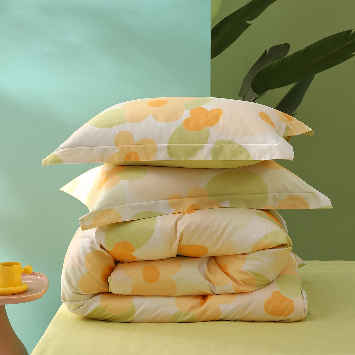 水星家纺床品四件套纯棉100全棉A类母婴级床单被套少女风床上用品