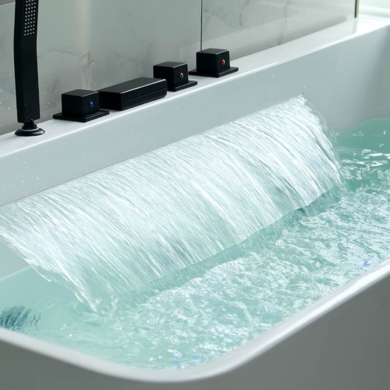 亚克力家用小户型独立式智能恒温冲浪按摩大瀑布深泡一体浴缸