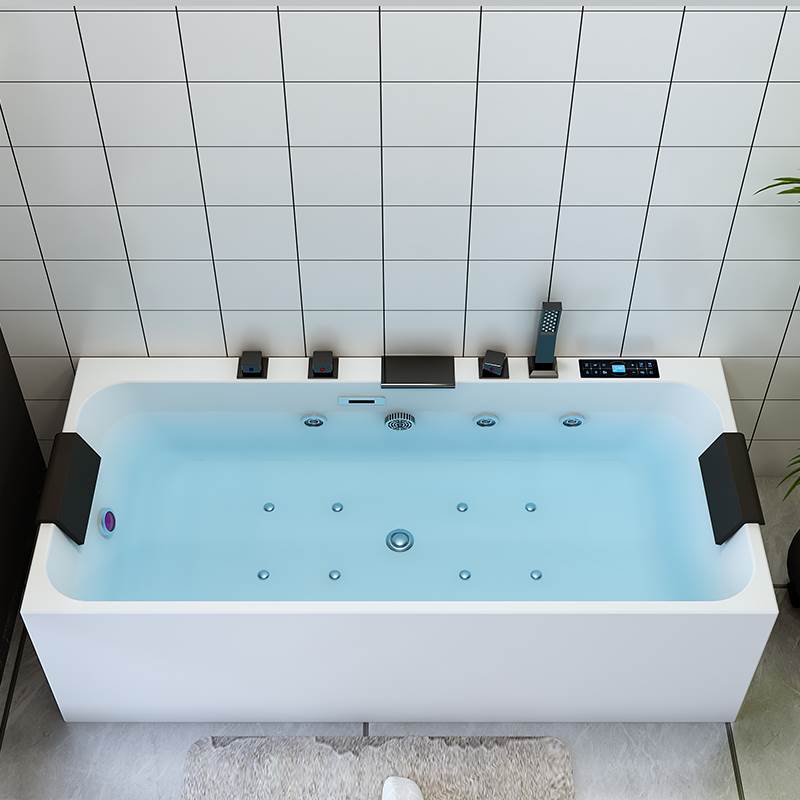 家用小户型智能恒温冲浪加热按摩浴缸亚克力无缝薄边彩色定制浴缸