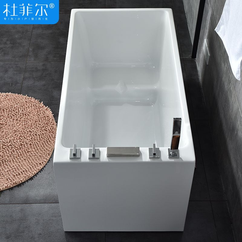 日式迷你加深独立式小户型浴缸正方形亚克力成人家用坐凳式泡澡盆