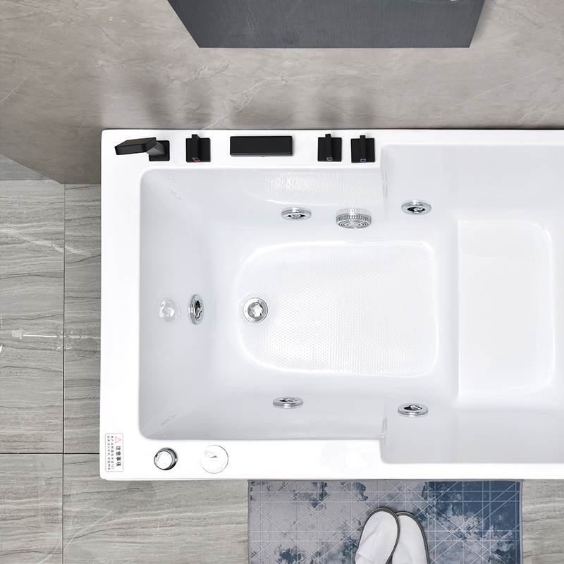 安华浴缸迷你家用成人浴池深泡小户型薄边浴盆日式亚克力1-1.5米