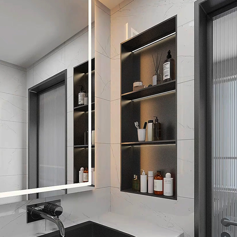 卫生间淋浴房浴室洗漱台浴缸不锈钢壁龛嵌入式暗装置物架收纳架