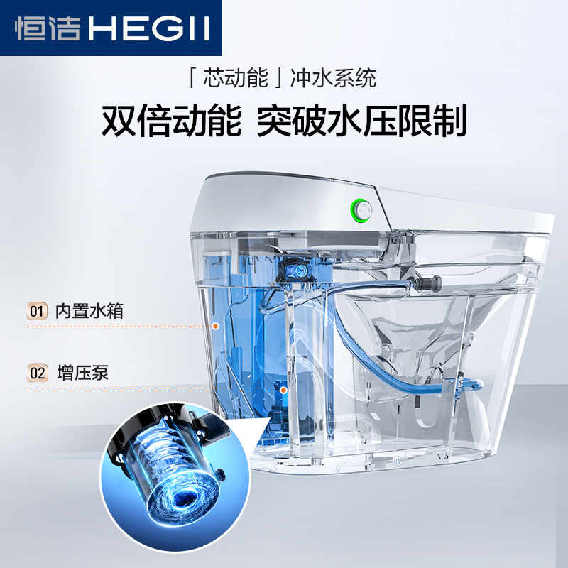 恒洁卫浴智能马桶全自动带水箱不限水压智能坐便器H33/Qs2pro/H35
