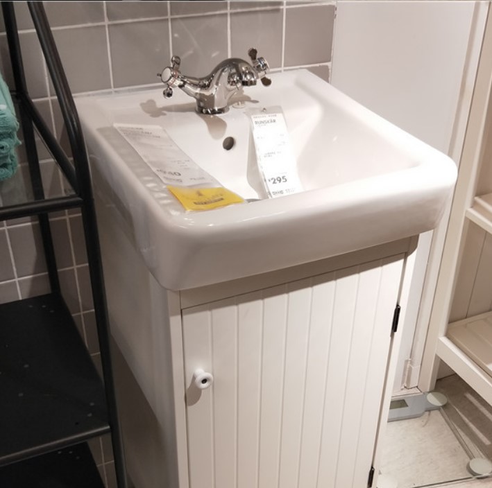 IKEA宜家半嵌入洗面盆洗脸盆洗手台北楼简约汉维肯一体陶瓷洗手池