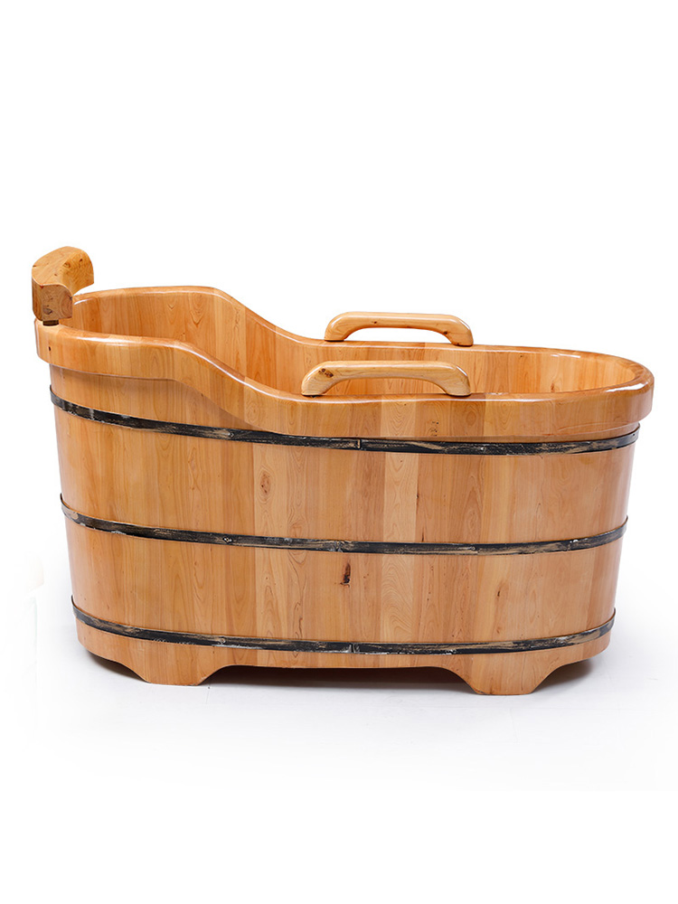 泡澡桶成人浴桶香柏木实木加厚大人洗澡木盆美容院木桶浴缸家用