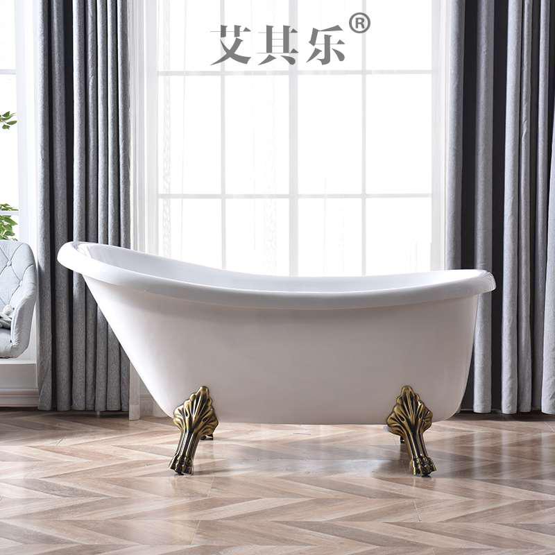 艾其乐直销亚克力独立式浴盆欧式贵妃网红水疗小户型双层保温浴缸