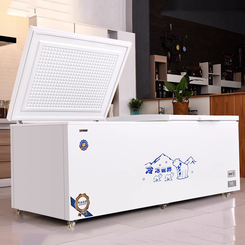 弗拉威冰柜商用大容量冰箱家用冷藏保鲜冷冻两用铜管卧式冷柜单双
