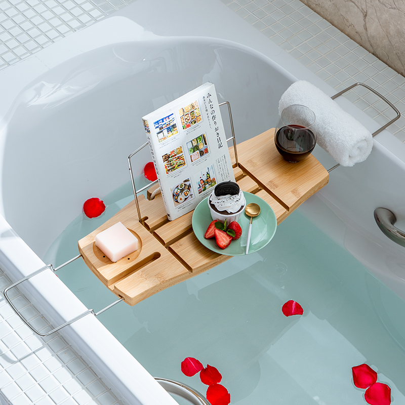 umbra浴缸置物架泡澡架子浴室隔板可伸缩支架搁板置物板ins浴缸架