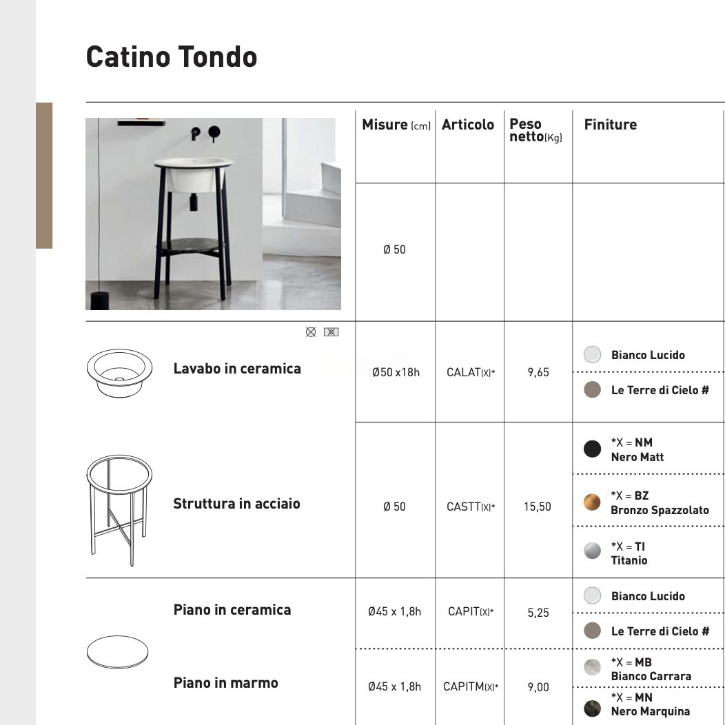 意大利Cielo Catino Tondo浴室柜简洁 CALAT CASTT CAPIT