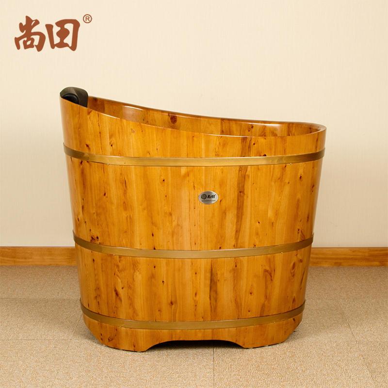 泡澡木桶浴桶实木浴缸小户型成人木质洗澡盆家用蛋圆形沐浴桶
