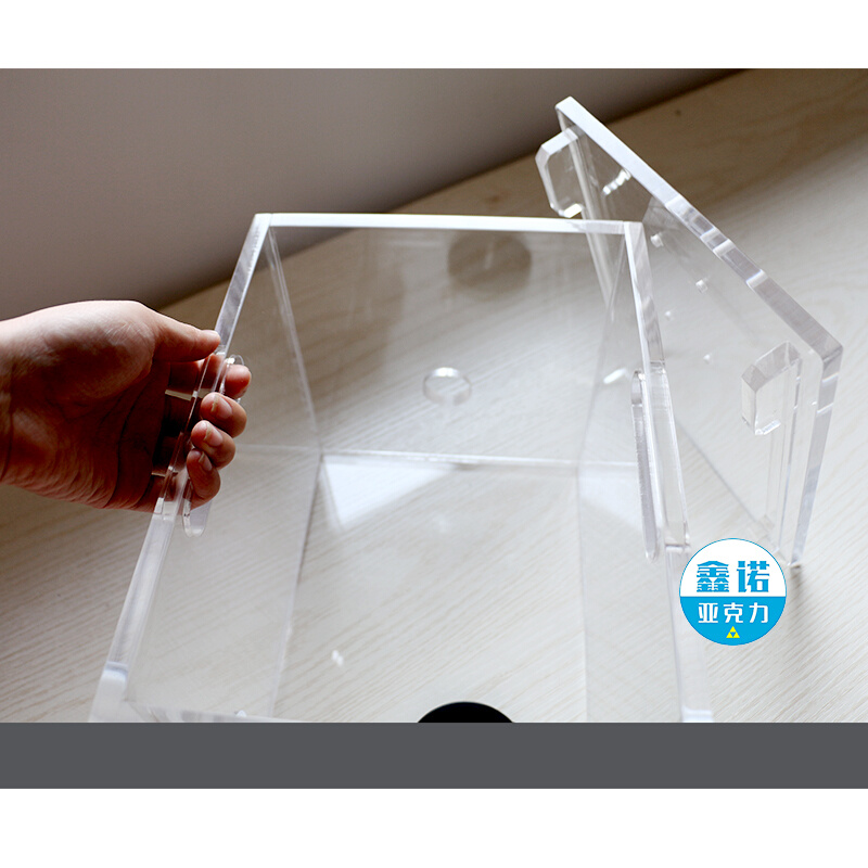 透明亚克力试验水槽打孔盒定制有机玻璃设备检测水槽实验螺纹水箱