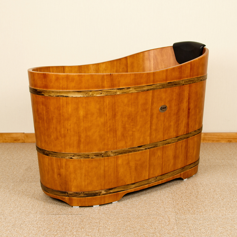 尚田橡木泡澡木桶浴桶实木明装浴缸成人木质大型洗澡桶全身沐浴桶