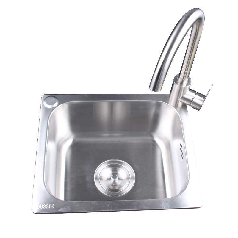 304不锈钢水槽单槽加厚小号厨房洗菜盆洗碗池阳台大号洗手盆